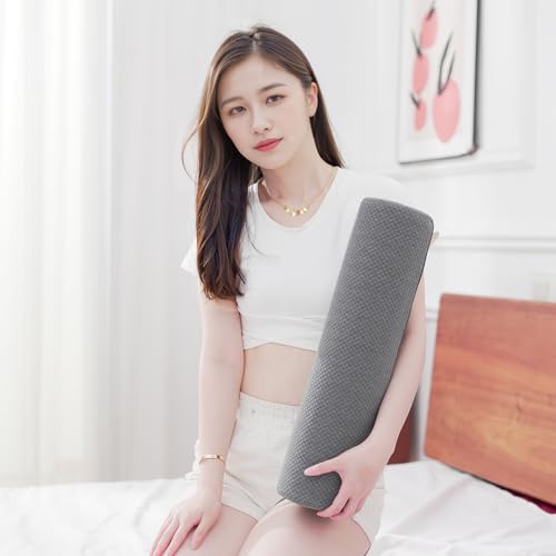 2 Pack Round Massage Table Bolster Pillow Pad, Bolster Pillow, Round Pillows, Suitable for Earthlite Massage Table (Grey, 5.9''x19.6'') - color: Grey, size: 5.9''x19.6''