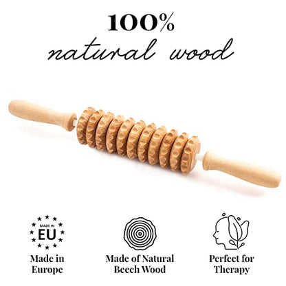 Tuuli Accessories - Flexi Wooden Massage Roller, Multi-Functional Body Roller for Cellulite, Muscle Tension and Skin Health Support, Natural Massager for Women and Men