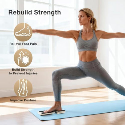 Ankle Balance Board Foot Strengthener Blackboard Trainer, Bamboo Axis Board Ankle Balance Boards for Physical Therapy, Posture Correction for Plantar Fasciitis Relief