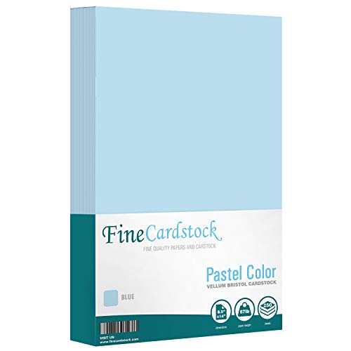 Color Cardstock Paper 67 Vellum Bristol, Sizes: 8.5 x 11 | 11 x 17 | 8.5 x 14 |1 Ream of 250 Sheets per Pack. (8.5 x 14, Blue) - color: Blue, size: 8.5 x 14