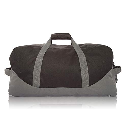 DALIX 25" Big Adventure Large Gym Sports Duffle Bag (Black Grey Navy Blue Red Camo) - color: Black-Gray