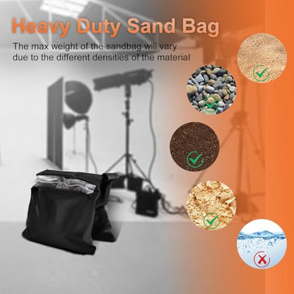 Jiang&Rong 4 Pack Sandbag Weight Bags - Black