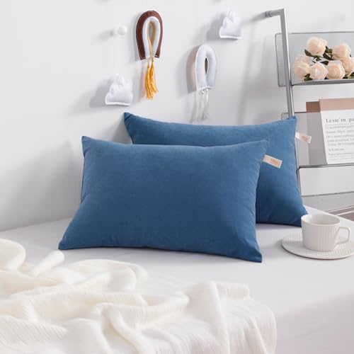 NTBAY Toddler Pillows, Set of 2, 13"x18", Denim Blue - color: Denim Blue, size: 13"x18"