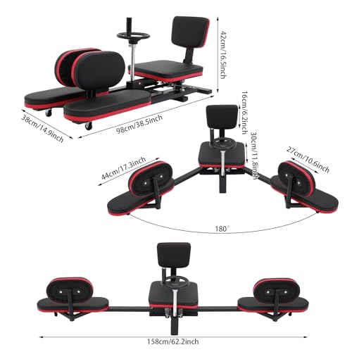 Hip Stretcher for Flexibility Stretching Equipment - color: Black+Red-220lbs