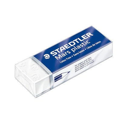 STAEDTLER Mars Plastic Vinyl Erasers (2-Pack), White Erasers for Clean & Precise Results - Latex-Free, Minimal Crumbling, Made in Germany - style: 2 Pack