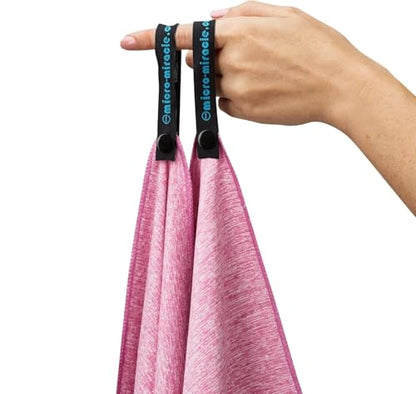 2-Pack Microfiber Towel - XXL Travel Quick Dry and Extra Soft Microfiber Towels, Lightweight and Compact for Gym, Swim Practice, Travel, Backpacking, Camping, RV, Beach, Camping - color: Pink Marle