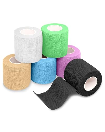 FriCARE Self Adhesive Bandage Wrap, Medical Tape in First Aid Kit | Elastic Cohesive Bandages for Sports/Vet/Wrist Ankle Wounds, 2 Inches X 5 Yards, Latex-free 6 Rolls, Velvet Mint - color: Velvet Mint