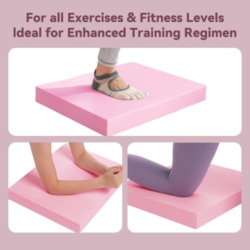 Large Thick Balance Pad Non-Slip Stability Trainer Yoga & Pilates - color: Pink