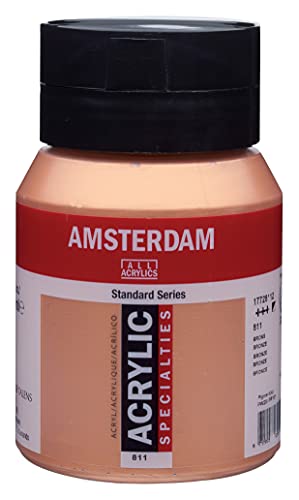 Amsterdam Standard Series Acrylic Jar 500ml Bronze 811 (17728112) - color: Bronze, size: 16.9 Fl Oz (Pack of 1)