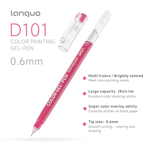 languo 252 Pcs Acrylic Gel Pens for Coloring, 234 Colors, 0.6mm Fine Tip | Colored Pens with Portable Storage Bag, Smooth Ink Flow, Vibrant Colors, Great for Drawing, Journaling, Doodling, DIY Crafts - color: 252 Pcs/234 Colors Set