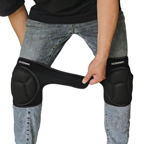 Knee Pads for Gardening,Flooring - Thick EVA Foam Cushion, Non-Slip Silicone & Adjustable Straps (S/M/L), Breathable Unisex Garden Kneeling Pad with Extended Comfort - color: Black, size: Medium