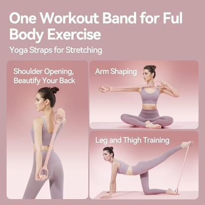 Figure 8 Workout Resistance Band - 3 Elasticities Optional 20 30 40lb, Thicker Durable Arm Back Shoulder Exercise Elastic Rope Yoga Straps Pilates Flexbands, Physical Therapy Stretch Bands - color: 20LB Pink+20LBPurple+20LBGreen