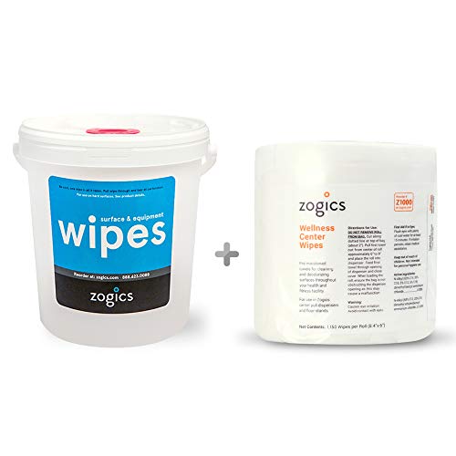 Zogics Wellness Center Cleaning Wipes with Reusable Bucket