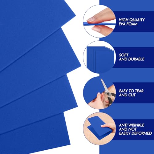 20 Pcs 3mm Embroidery Foam EVA Foam Sheets for 3D Embroidery Arts and Crafts, DIY Projects, Hand Sewing, Quilting, Hats, Cosplay Costumes, Pillows(Dark Blue,6 x 9 Inch) - color: Dark Blue, size: 6 x 9 Inch