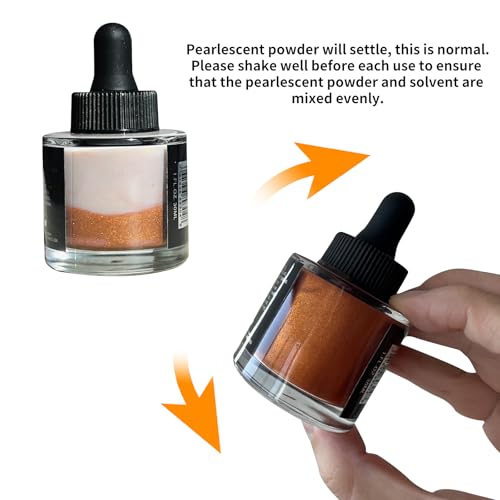 Metallic Acrylic Paint Inks -Calligraphy Ink -Professional Rich Pigment for Marker Pen,Painting,Drawing,Sketch,Resin,Wood,Ceramic (Rocky Shore Gold)