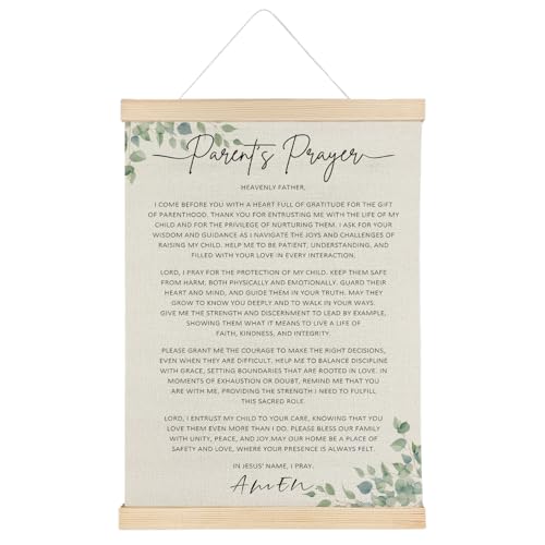ATBWGT Christian Parent's Prayer Wall Art Decor, Gifts for Parents, Inspirational Religious Prayer Poster Hanger Frame for Bedroom Living Room Home Office, 12x16 Inch - color: Prayer - Parent