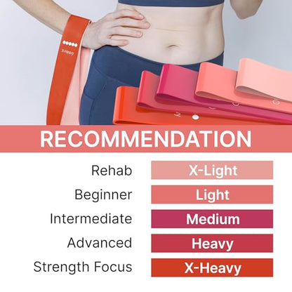 TechStone Resistance Bands Set – 5 Levels Loop Exercise Bands for Men & Women, Elastic Workout Bands for Home Gym, Training, Yoga & Fitness, Carry Bag Included - color: Pink
