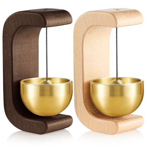 Zonon 2 Pcs Magnetic Wooden Doorbell Chime, Black Walnut,Nature Beech | Shopkeepers Bell, C Shape Doorbell Decoration Wind Chime, Door Opening, Home Store Office Cafe Pet Housewarming Gift - color: Black Walnut,nature Beech
