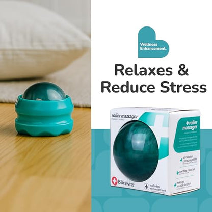 BioSwiss Roller Ball Massager, Handheld Full Body Massage Tool for Back, Legs, and Muscles - style: Ball Massager