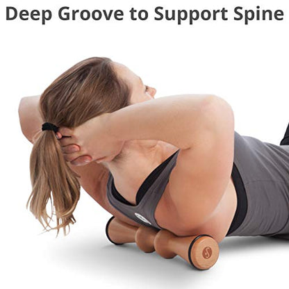 Body Back Wooden Back Roller Back Cracker for Pain Relief & Muscle Recovery | FSA Eligible Wood Back Roller & Spine Stretcher For Trigger Point Therapy, Back Roller For Muscle Recovery, Posture Support