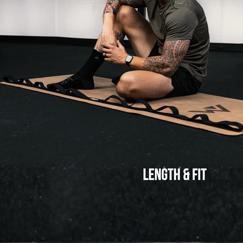 REP Fitness Cotton Stretching Strap – Yoga Band with Loops for Flexibility Training, Physical Therapy, Leg & Back Stretch, Exercise Equipment for Recovery, Hamstring Stretcher for Home Workouts, Black