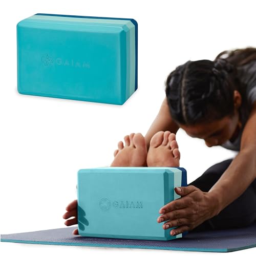 Gaiam Yoga Block - Supportive Latex-Free Eva Foam - Soft Non-Slip Surface with Beveled Edges for Yoga, Pilates, Meditation - color: Tri-Color Skyline, style: 1 Block