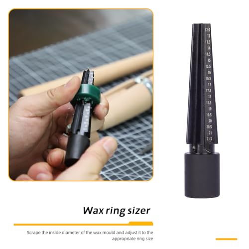 Jewelry Wax Ring Sizer Carving Tool Kit Ring Wax Making Mold Kit Lost Wax Casting Supplies Included Ring Sizer Mandrel Measurer Tool Jewelry Wax Tube Jewelers Wax Saw Frame Wax File Ring Clamp