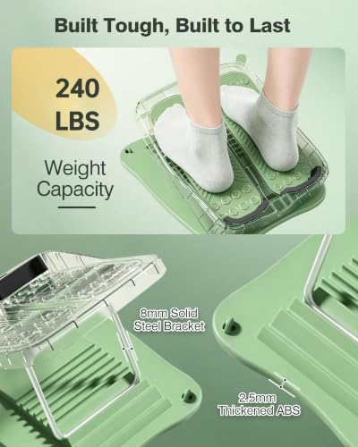 9-Level Adjustable Slant Board for Calf Stretching, Incline Board with 2 Resistance Bands, Portable Calf Stretcher for Teenagers, Office Foot Rest & Physical Therapy Equipment - color: Green