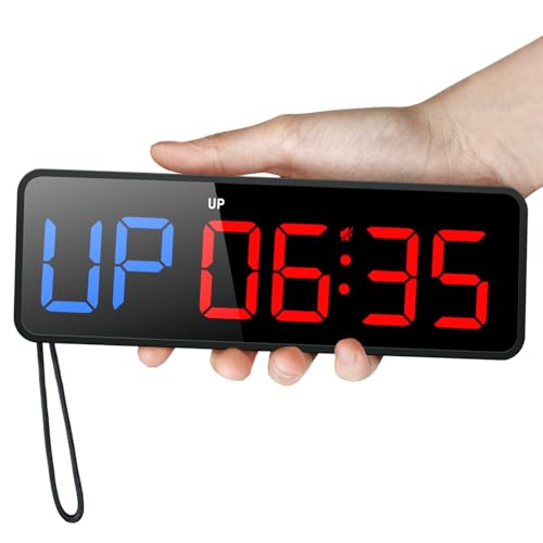 Acedeck Portable Gym Timer Clock: Fitness Digital Clock with Strong Magnet - color: Black