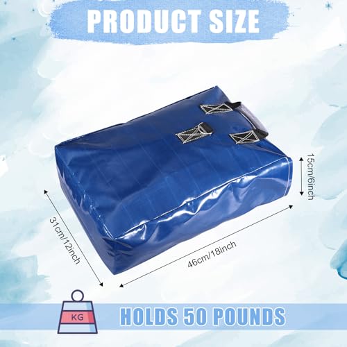 4pcs Vinyl Sandbags, Bounce House Inflatable Water Bounce House Heavy Duty | Sand Bag Anchor Safety Weight Product for Water Slides Canopies and Tents (Blue)