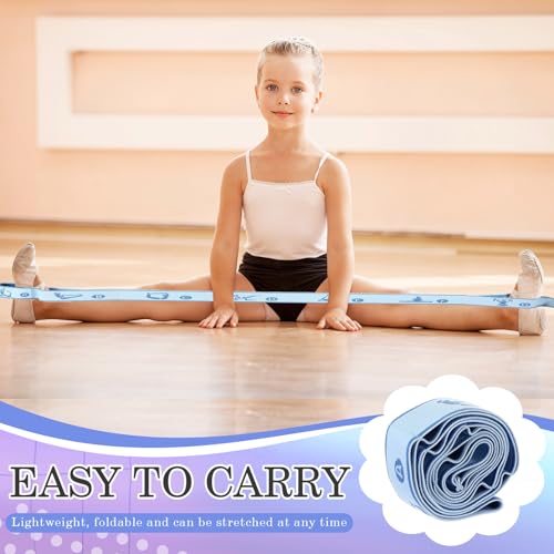 Stretch Strap for Kids Elastic Gymnastic Stretching Ballet Dance Band with 8 Loops Adjustable Exercise Training Resistance Strap for Children Stuff Pilates Latin Yoga Equipment - color: Blue