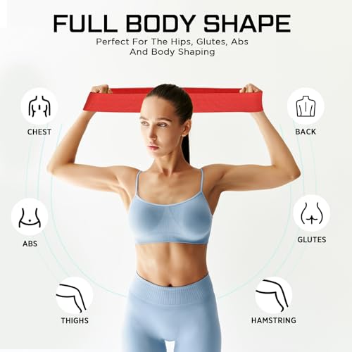 12 Pcs Fabric Resistance Bands for Working Out Non-Slip Booty Exercise Loop Bands for Women Men Glutes Hip Thigh Butt Yoga Pilates Fitness Gym, Light Medium Heavy - color: Red, style: Heavy Resistance