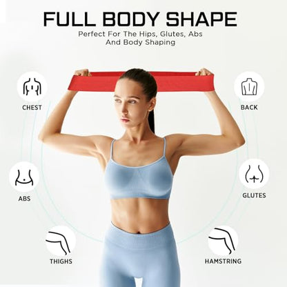 12 Pcs Fabric Resistance Bands for Working Out Non-Slip Booty Exercise Loop Bands for Women Men Glutes Hip Thigh Butt Yoga Pilates Fitness Gym, Light Medium Heavy - color: Red, style: Heavy Resistance