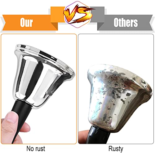 2 Pack Hand Bell, Silver Steel Bell, Ringing Bell with Handle, Dinner Bells for Inside Classroom Bell, for Food Line, Alarm, Jingles, Ringing (Silver) - style: 2 Pack