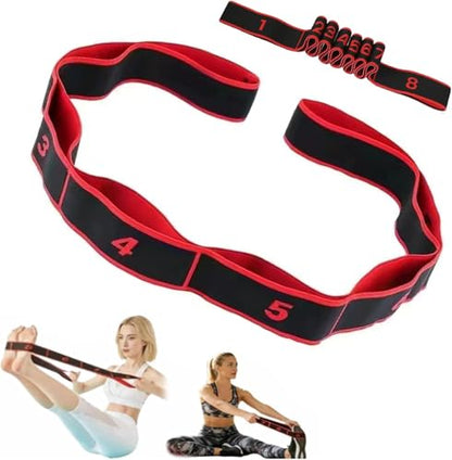 Fitness Resistance Bands with Handles, Fitness Resistance Band for Stretching and Yoga, Adjustable Bands for Full Body Stretching Shaping - color: Red