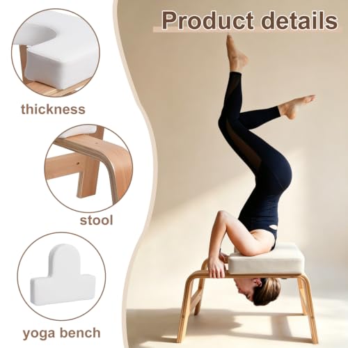 Yoga Headstand Bench, Stand Yoga Chair for Balance Training(White)