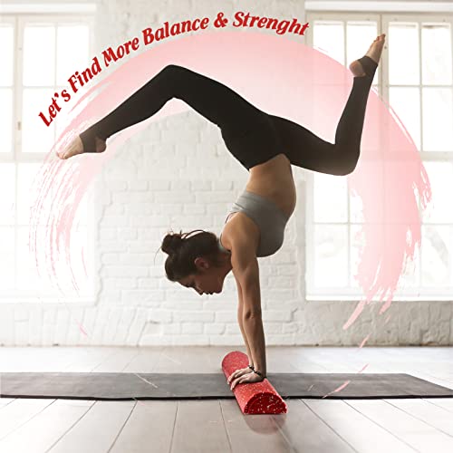Yes4All High-Density EPP Half Round Back Roller Foam, Exercise Foam Roller for Yoga, Pilates & Stretching - 12, 18, 24, 36 inch - color: Red Snow, style: 12 inch