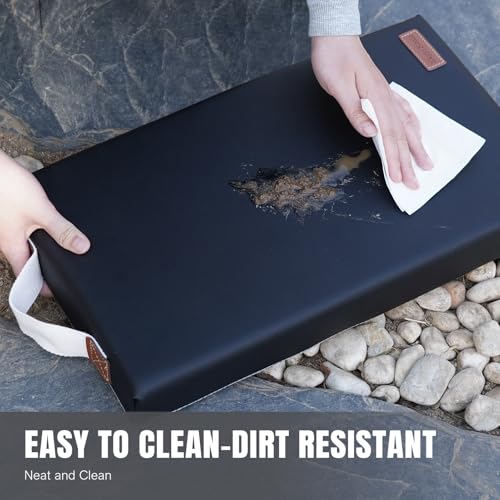 HappyPicnic Waterproof Garden Kneeling Pad, 2in Thick, Black, 1 Pack | Soft High-density Foam knee Support, with Handle, Easy to Clean, Non-slip, for Gardening, Yoga, Prayer, Housework, Exercise - color: Black