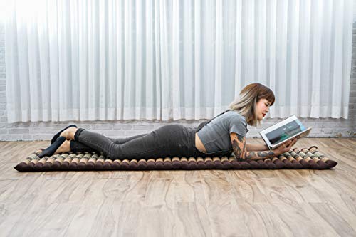 Leewadee - Foldable Floor Mattress - Japanese Roll Up Futon -Trifold Tatami Mat- Guest Floor Bed - Camping Mattress - Thai Massage Mat, Kapok Filled, 75 x 20 inches, Brown - color: Sf10 - Brown, size: S: 75x20"