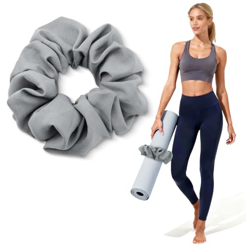 Yoga Mat Scrunchie - Stylish Holder, Durable & Elastic Fabric - Fits All Standard Mats (Mat Not Included) - color: Grey