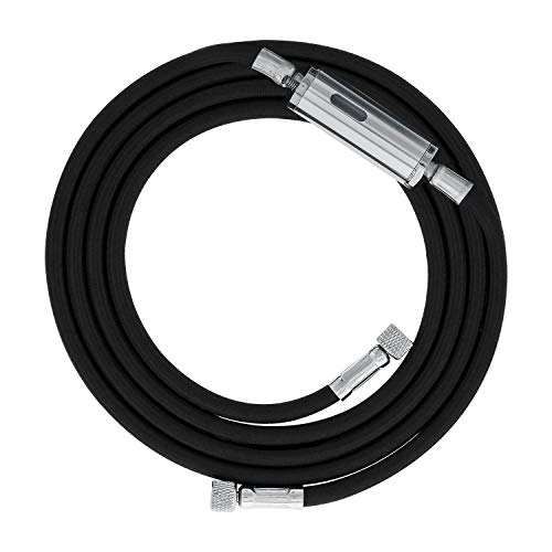Master Airbrush Premium 10 Foot Nylon Braided Airbrush Hose | 10' Nylon Braided Airbrush Hose with Inline Moisture Trap Filter - 1/8" BSP Air Brush Adapter Fitting Connectors on Both Ends - size: 10' (1/8" with Filter)