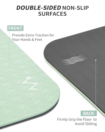 CAMBIVO 72''x48'' Large Yoga Mat, Extra Thick TPE Workout Mat - color: MINT GREEN, size: 6mm