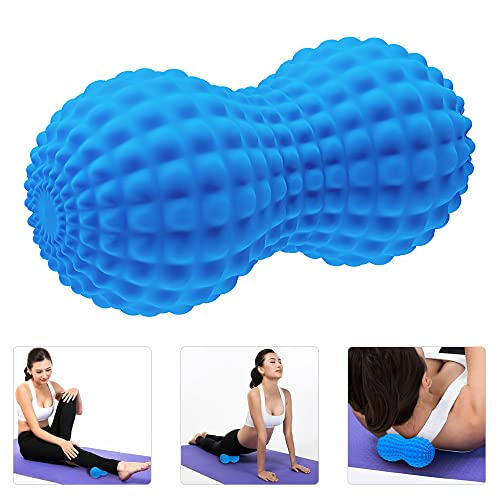 SELEWARE Peanut Massage Ball, Double Lacrosse Roller for Muscle Relief - color: Blue