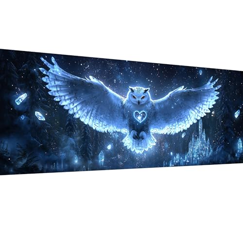 SKRYUIE 5D Large Diamond Painting Kits Owl - DIY Diamond Art Kits for Adults Starlit Sky, Full Round Drill - Crystal Embroidery Cross Stitch - Craft for Wall & Office Decor - 12x30 inch / 30x80 cm - color: colorful-5