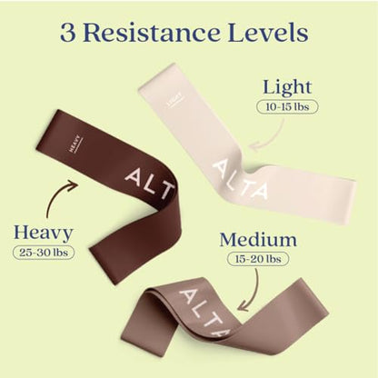 ALTA Mini Loop Bands for Exercise, Durable Latex, Small Resistance Bands - color: 3 Pack - Latte