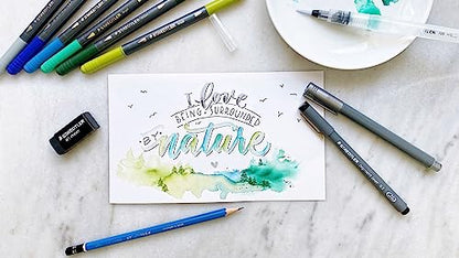 STAEDTLER 61 3001-2 Design Journey Hand Lettering and Watercolour Set - Mixed Set (Pack of 11 Pieces) - style: Hand lettering and watercolour set