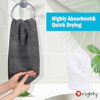 Orighty 6-Pack Grey Hand Towels, 16x28 inch Microfiber Gym Towels - color: Grey, size: Pack of 6