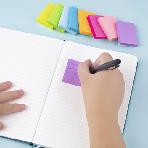 Mini Sticky Notes 1.5x2 Inches, Bright Colors Self-Stick Pads | 24 Pack, 75 Sheets/Pad,1800 Sheets