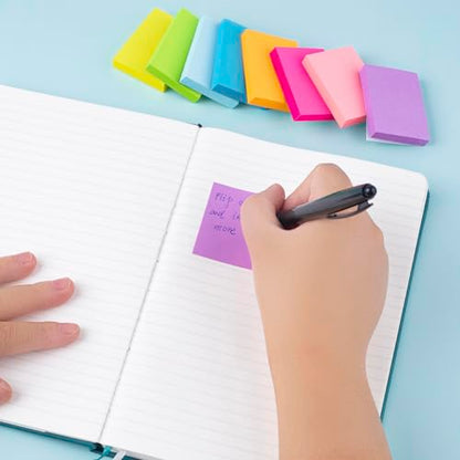 Mini Sticky Notes 1.5x2 Inches, Bright Colors Self-Stick Pads | 24 Pack, 75 Sheets/Pad,1800 Sheets