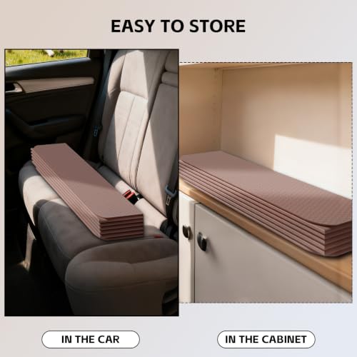 LVME Foldable Yoga Mat, Extra Thick 10mm, 76"x26"Extra Long - color: Mocha Mousse